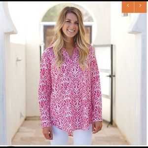 Asha Pink Cotton Poet Shirt by Rock Flower Paper